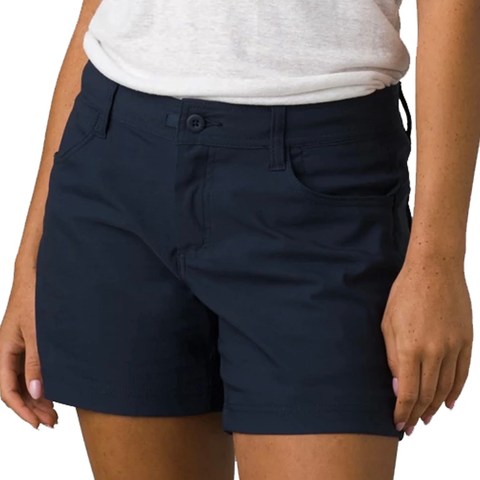 Prana Women's Halle Outdoor Performance Shorts Ii 5" Inseam, Navy Sz 12